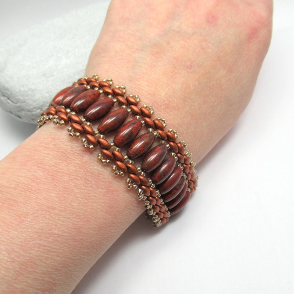 Red Jasper woven bracelet - Picture 6 of 11